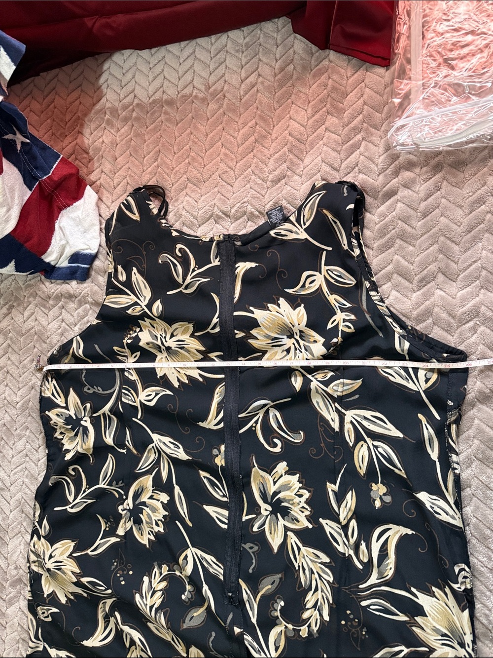 Watchus Dress - plus size Sleeveless ankle length Black & Tan Flowers-Size 3X - Picture 7 of 10